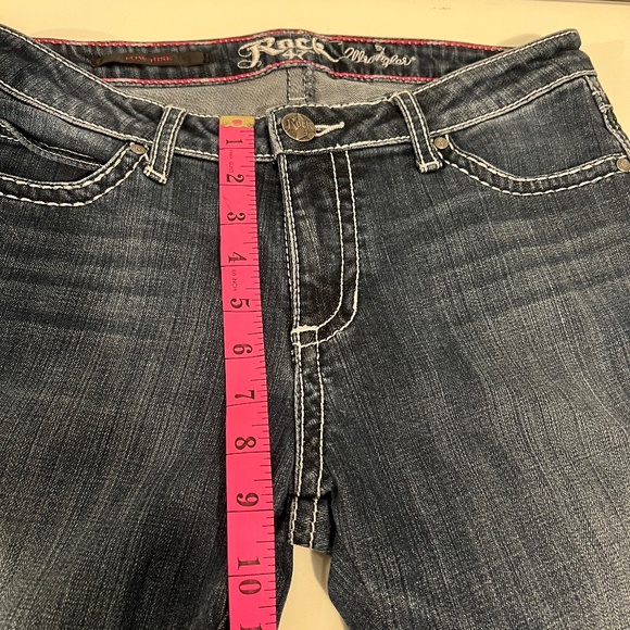 Wrangler Rock 47Jeans Women’s 29x34 Embroidered Stitched Low Rise Flare Boot Cut - Picture 14 of 16